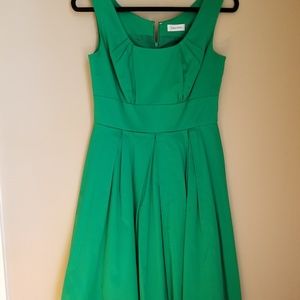 Kelly Green Calvin Klein A-line Dress Size 4 EUC